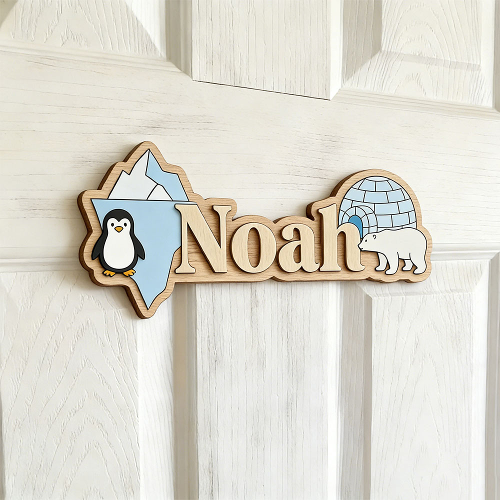 Nursery - Panneau personnalisé en bois avec nom,