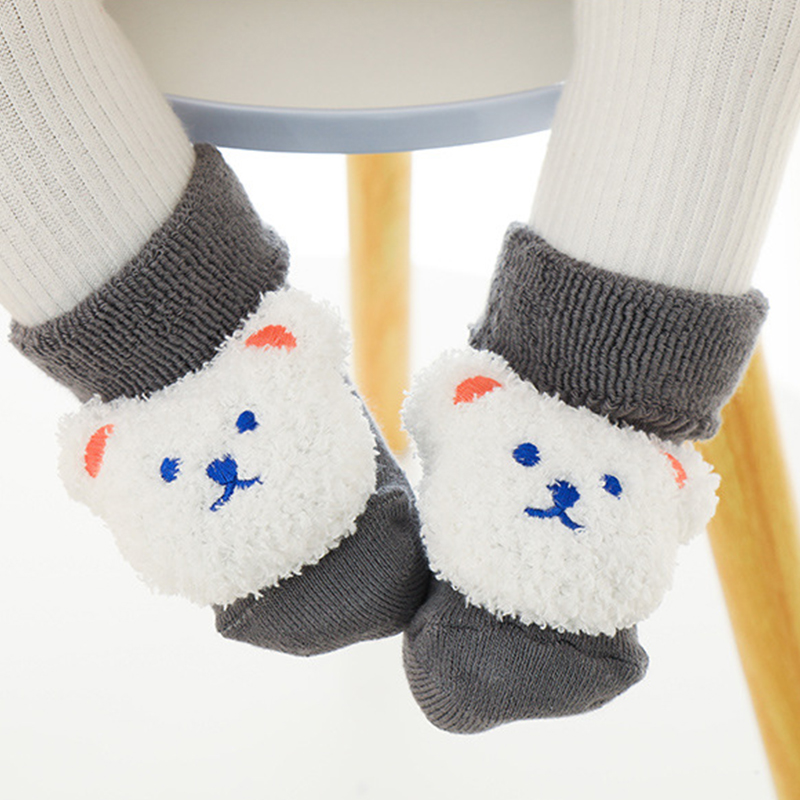 Unisex Baby Socks Non Slip - Chaussettes épaisses en polaire corail pour