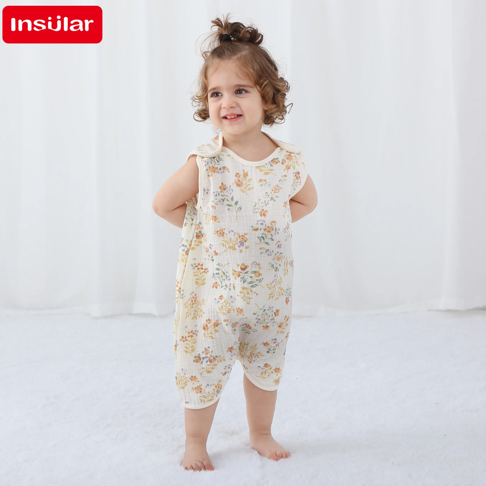 Newborn Baby Girl Romper Floral - Combinaison pour bébé fille INSULAR, combinaison