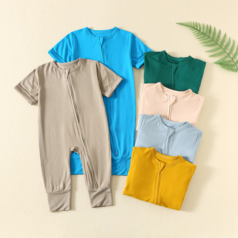 Cotton Baby Onesies Zipper - Combinaison pour bébé en fibre de